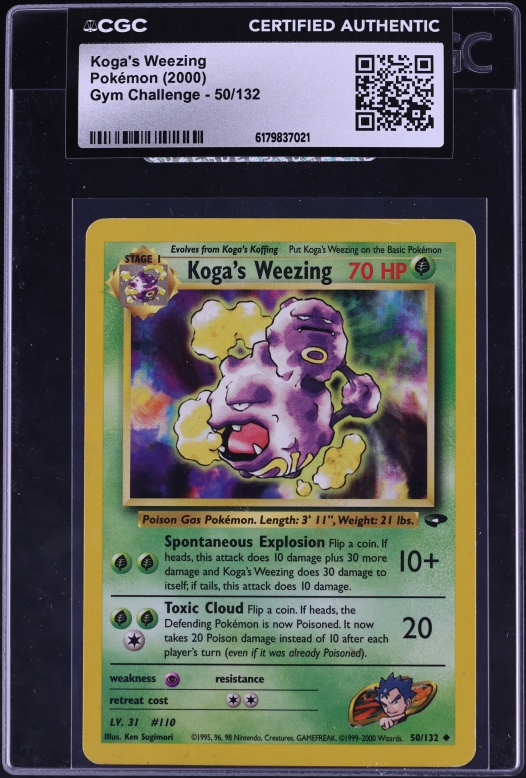 2000 Pokemon Gym Challenge Koga's Weezing #50 CGC AUTH