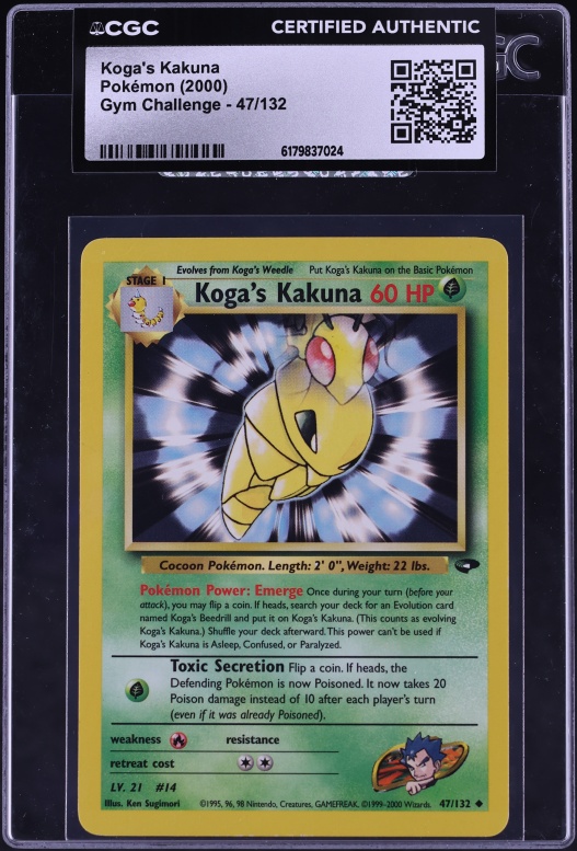 2000 Pokemon Gym Challenge Koga's Kakuna #47 CGC AUTH