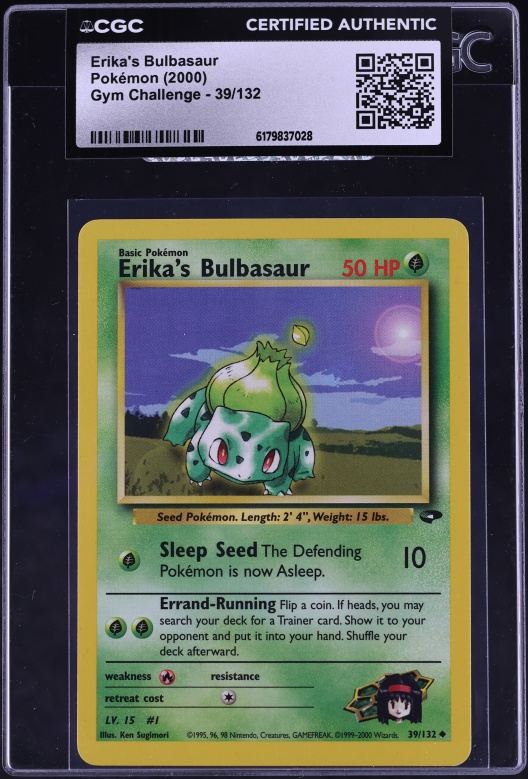 2000 Pokemon Gym Challenge Erika's Bulbasaur #39 CGC AUTH