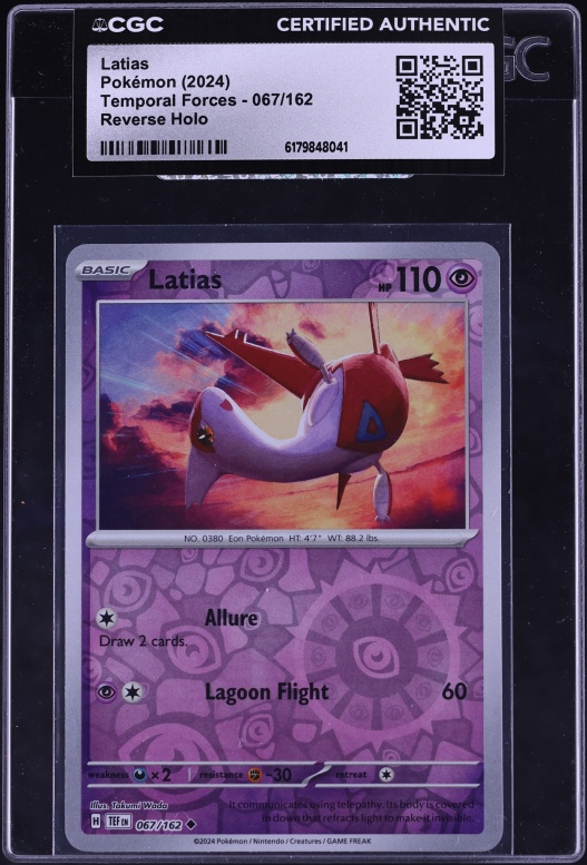 2024 Pokemon Scarlet & Violet Temporal Forces Reverse Holo Latias #67 CGC AUTH