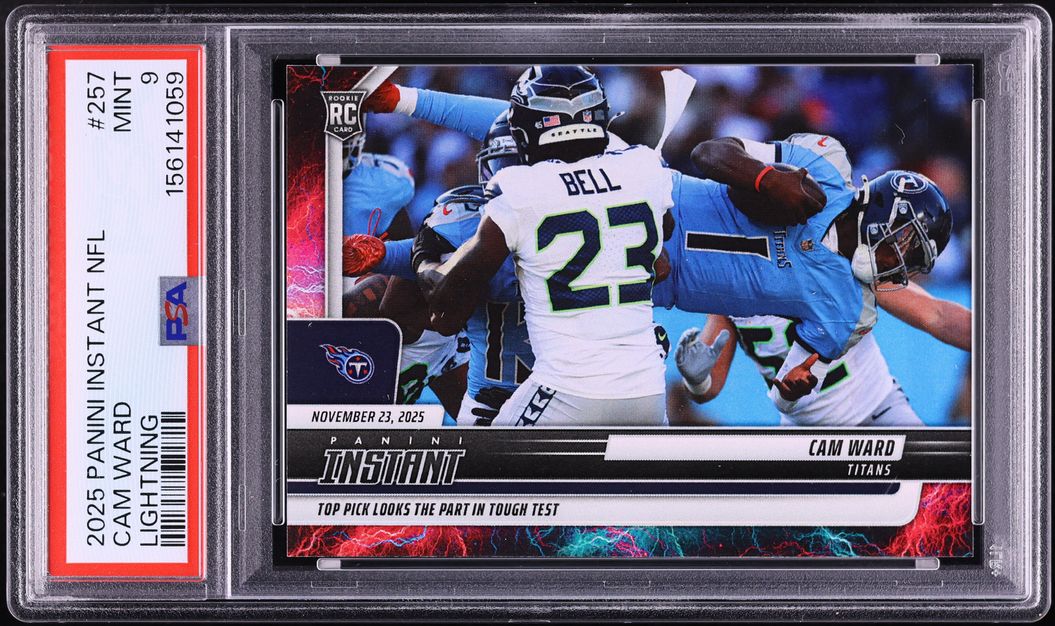 2025 Panini Instant NFL Lightning Cam Ward ROOKIE /5 #257 PSA 9 MINT