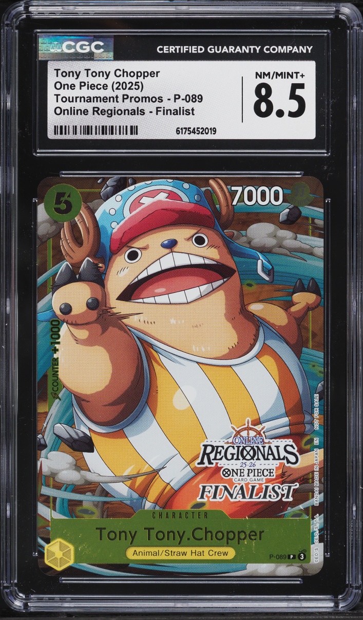 2025 One Piece Tournament Promo Online Regionals Finalist Tony Tony Chopper #P-089 CGC 8.5