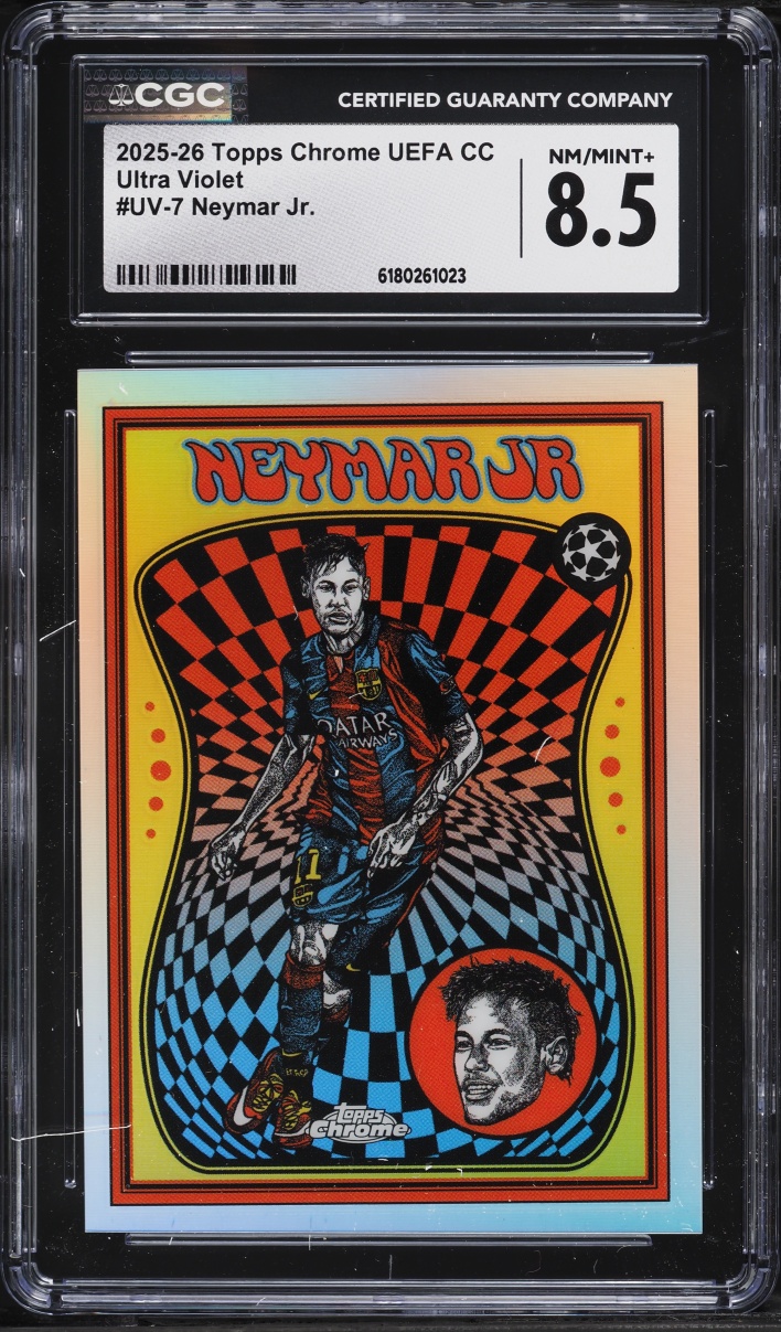 2025 Topps Chrome UEFA CC Ultra Violet Neymar Jr. #UV-7 CGC 8.5 NM-MT+
