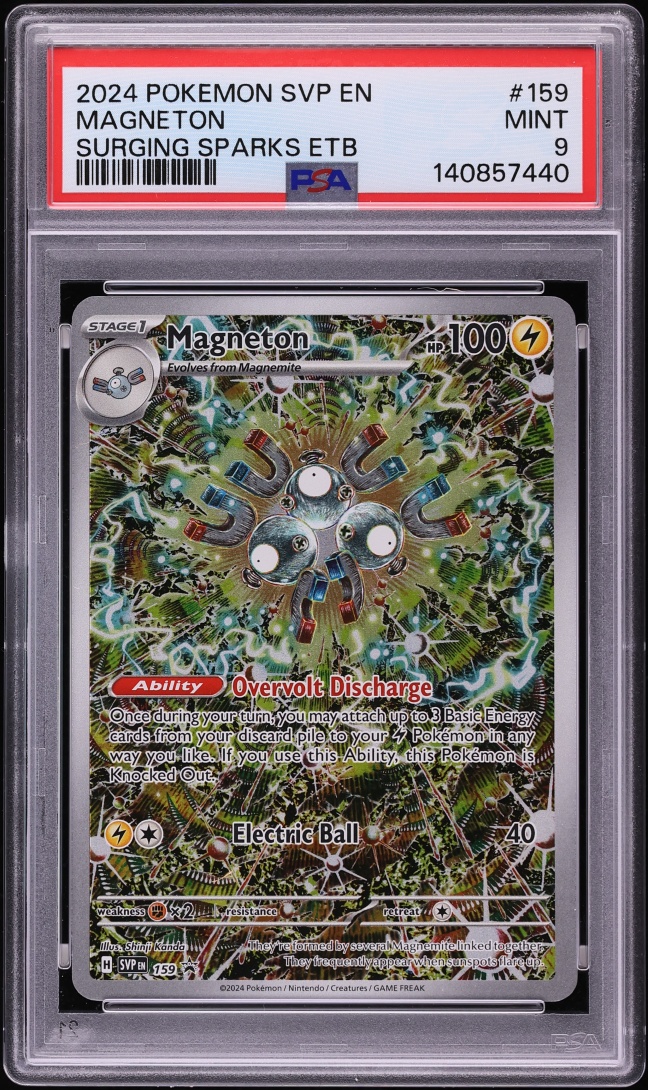 2024 Pokemon Scarlet & Violet Promo Surging Sparks ETB Full Art Magneton #159 PSA 9 MINT