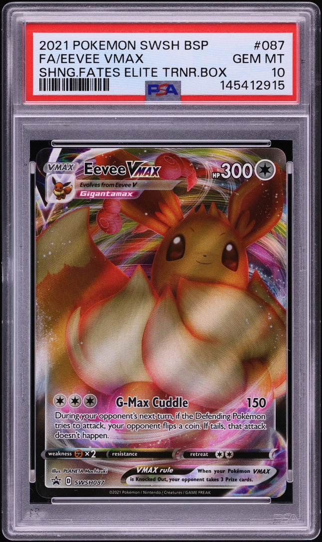 2021 Pokemon Sword & Shield Promo Shining Fates ETB Alt Art Eevee VMAX #87 PSA 10 GEM MINT