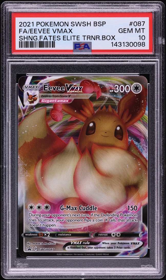 2021 Pokemon Sword & Shield Promo Shining Fates ETB Alt Art Eevee VMAX #87 PSA 10 GEM MINT