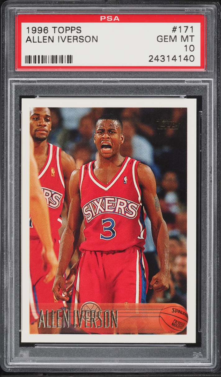 1996 Topps Basketball Allen Iverson ROOKIE #171 PSA 10 GEM MINT