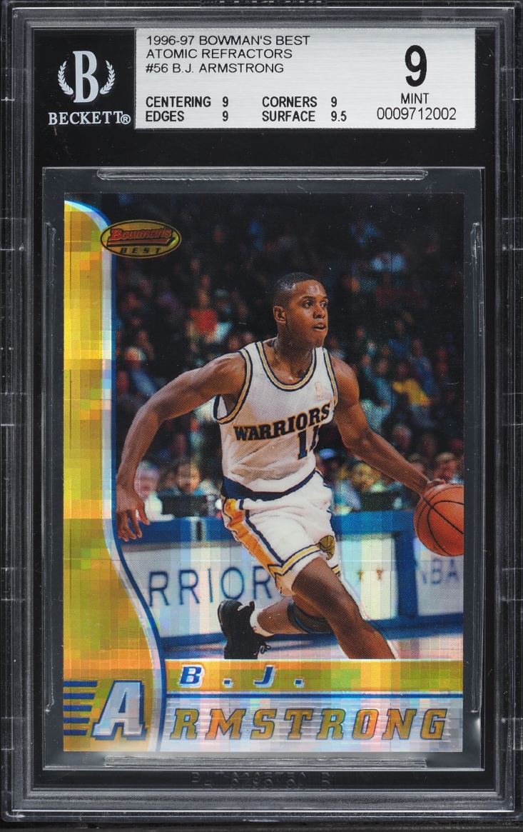 1996 Bowman's Best Atomic Refractors B.J. Armstrong #56 BGS 9 MINT