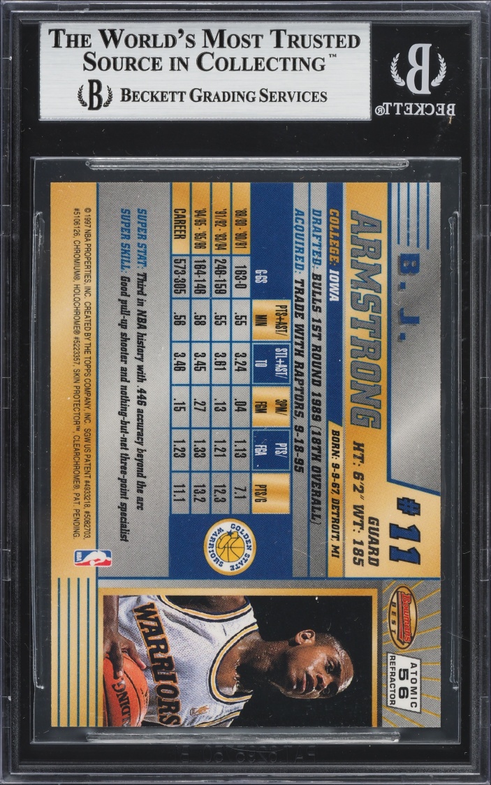 1996 Bowman's Best Atomic Refractors B.J. Armstrong #56 BGS 9 MINT
