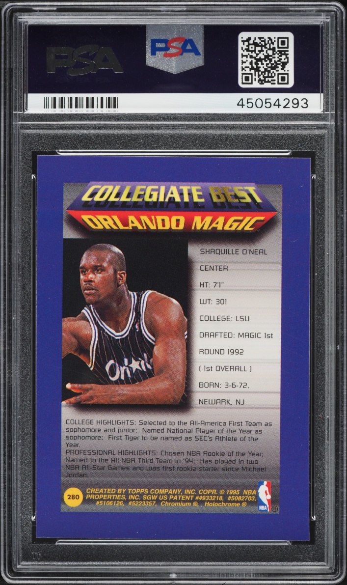 1994 Finest Refractor Shaquille O'Neal #280 PSA 9 MINT