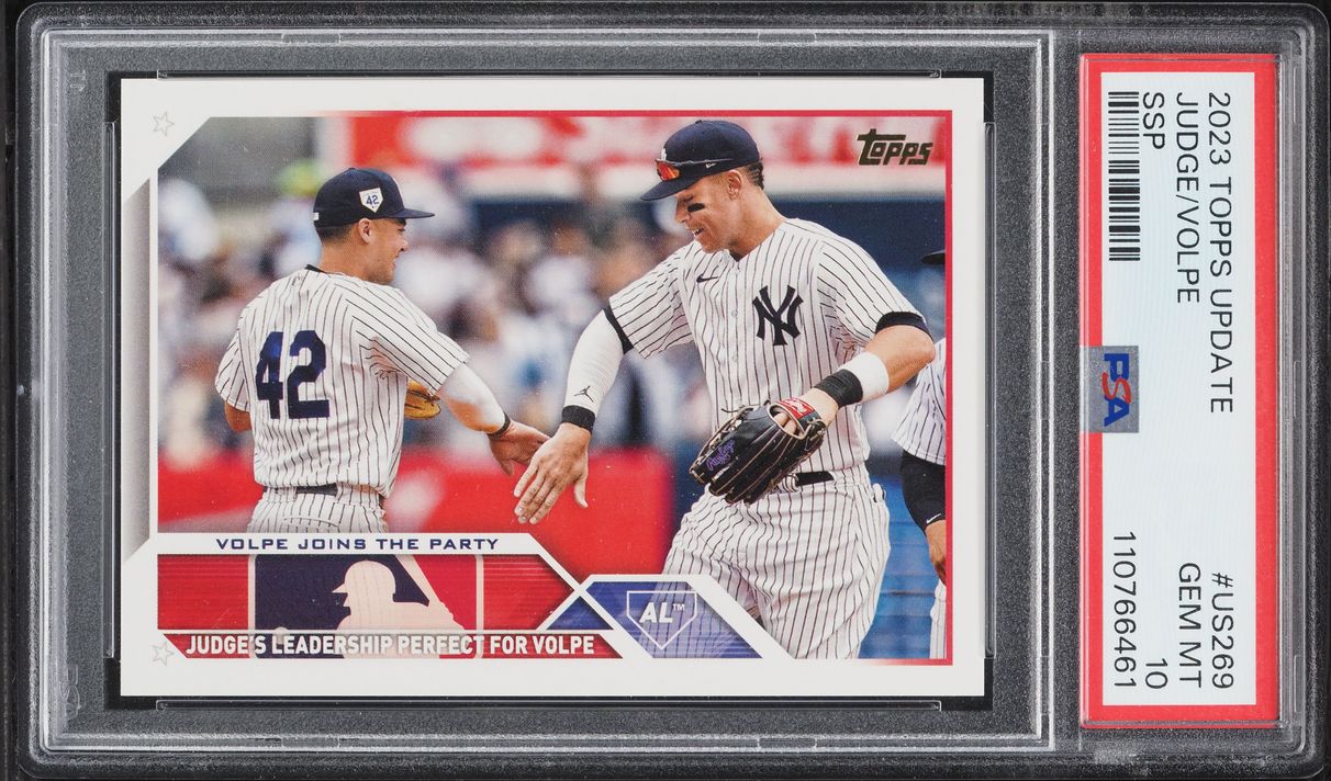 2023 Topps Update Aaron Judge Anthony Volpe SSP ROOKIE #US269 PSA 10 GEM MINT