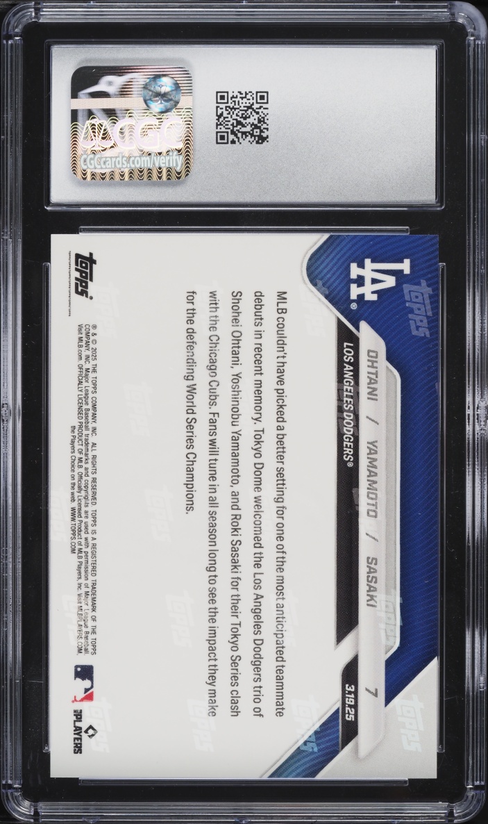 2025 Topps Now Shohei Ohtani Yoshinobu Yamamoto Roki Sasaki ROOKIE #7 CGC 10 GEM MINT