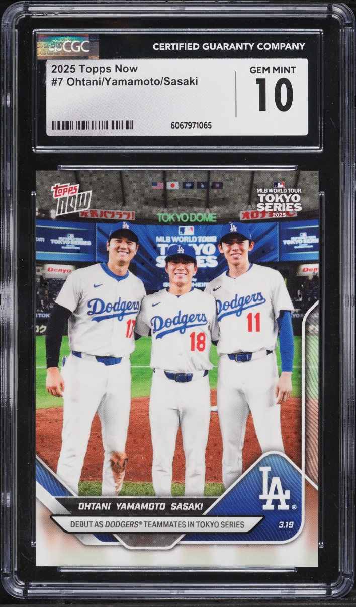 2025 Topps Now Shohei Ohtani Yoshinobu Yamamoto Roki Sasaki ROOKIE #7 CGC 10 GEM MINT