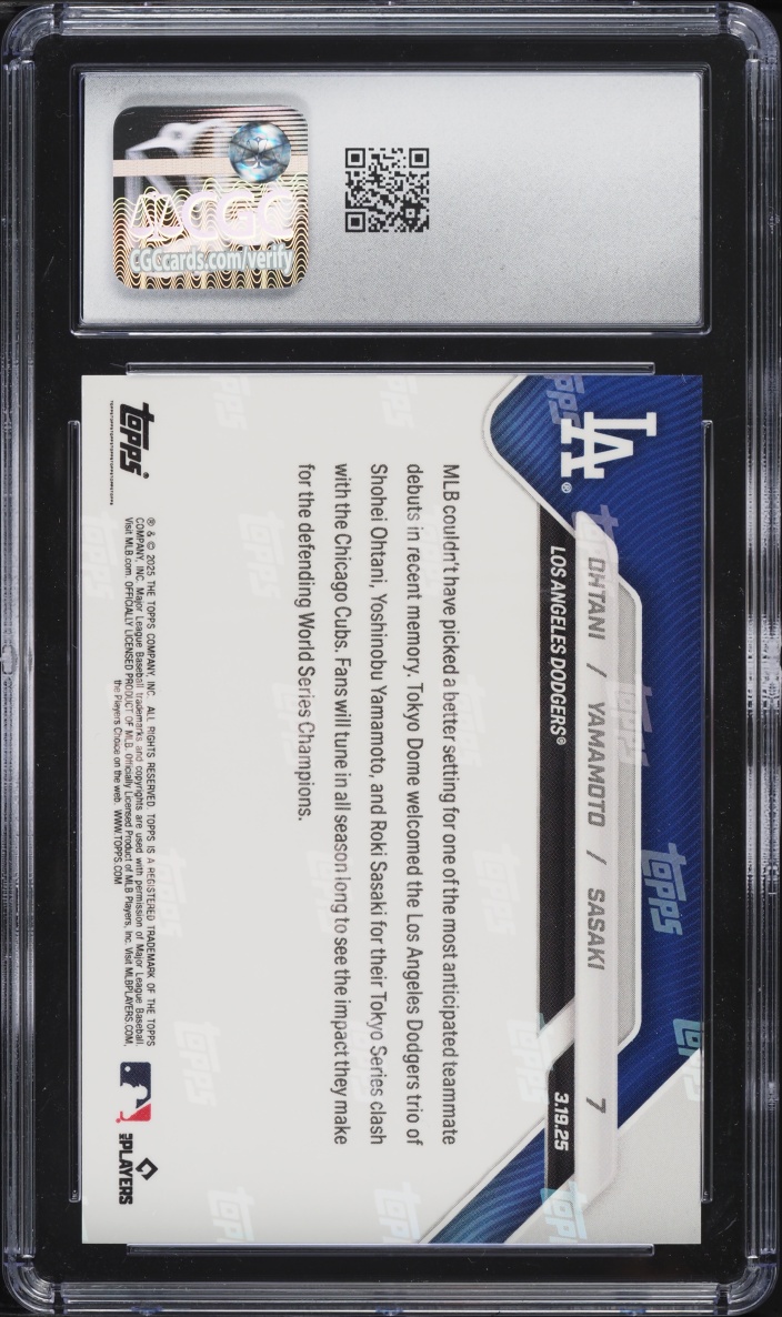2025 Topps Now Shohei Ohtani Yoshinobu Yamamoto Roki Sasaki ROOKIE #7 CGC 10 GEM MINT