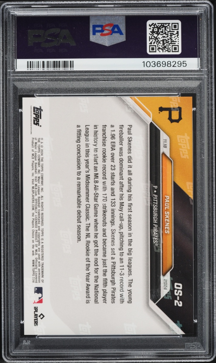 2024 Topps Now Off-Season Paul Skenes ROOKIE #OS-2 PSA 10 GEM MINT
