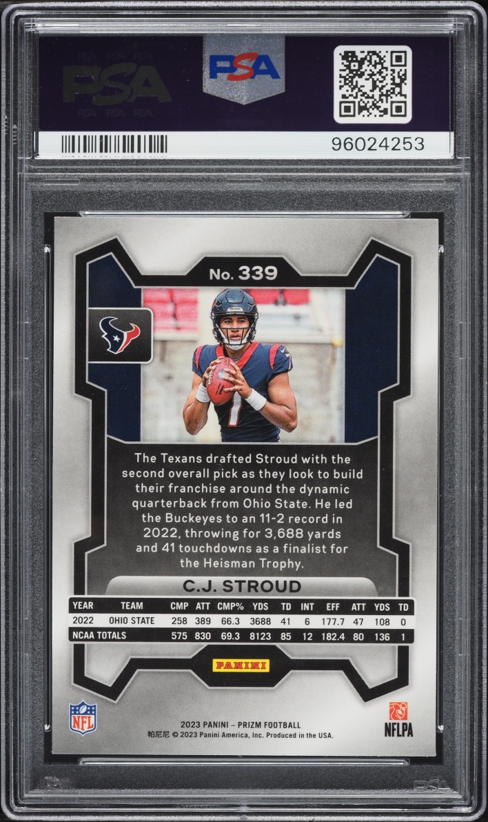 2023 Panini Prizm C.J. Stroud ROOKIE #339 PSA 9 MINT