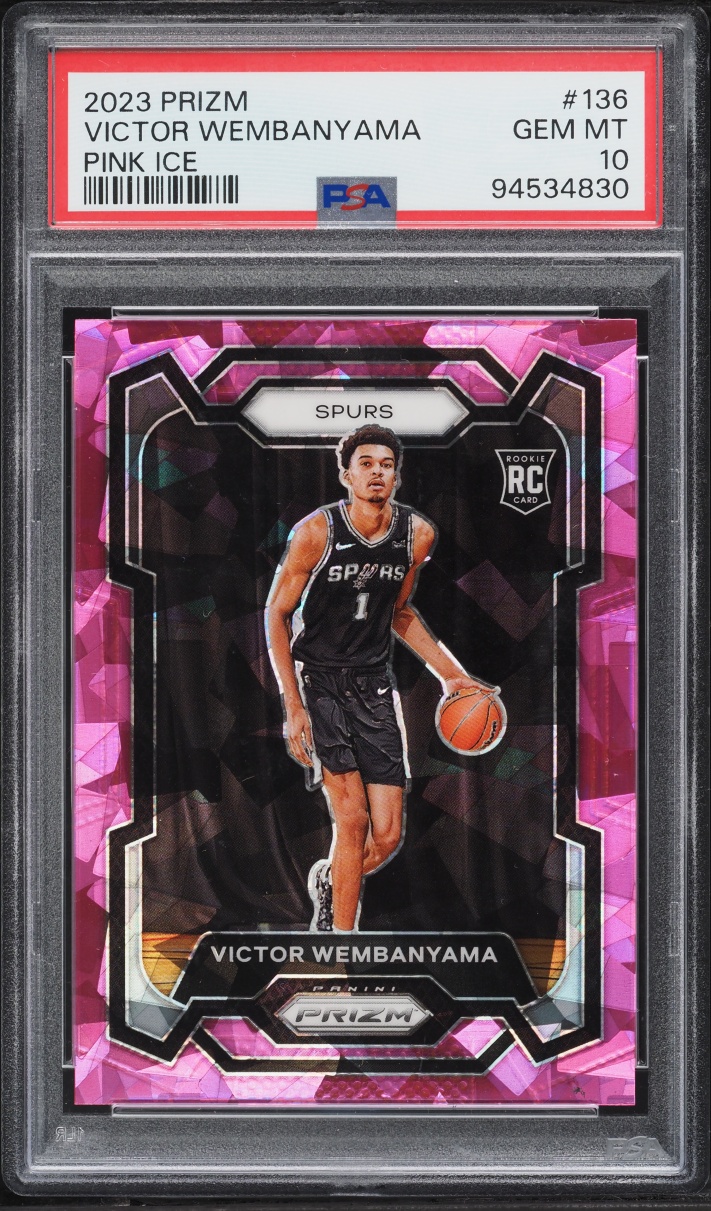 2023 Panini Prizm Pink Ice Victor Wembanyama ROOKIE #136 PSA 10 GEM MINT