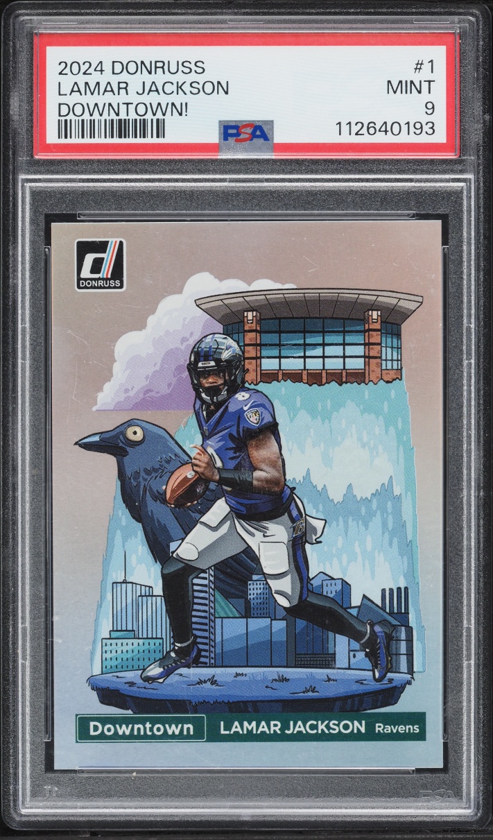 2024 Donruss Downtown Lamar Jackson #1 PSA 9 MINT