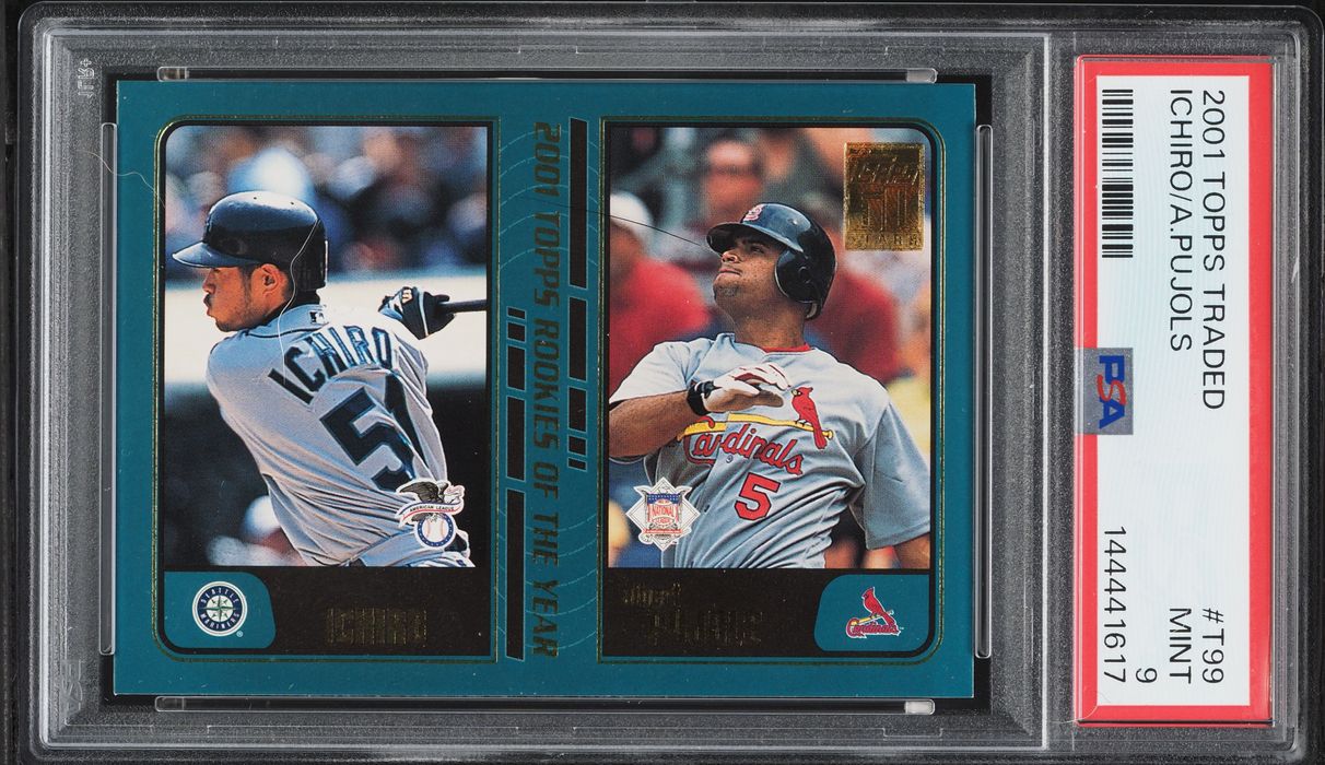2001 Topps Traded Ichiro Suzuki & Albert Pujols ROOKIE #T99 PSA 9 MINT
