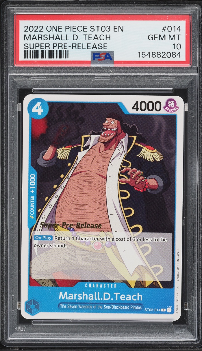 2022 One Piece Starter The Seven Warlords Of The Sea Super Pre-Release Marshall D. Teach PSA 10