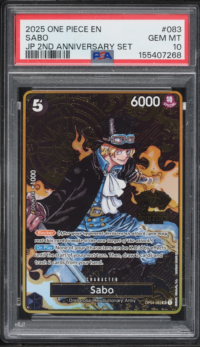 2025 One Piece 2nd Anniversary Set SR Alt Art Sabo #083 PSA 10 GEM MINT