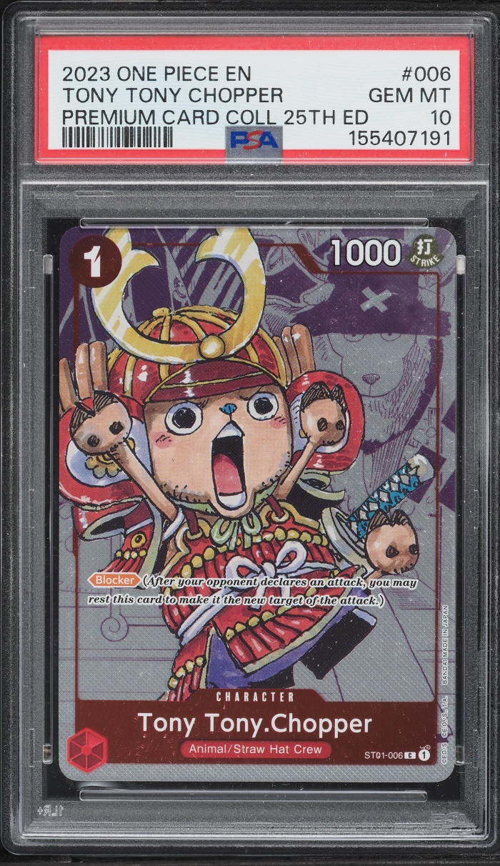 2023 One Piece Premium 25th Anniversary Manga Alt Art Tony Tony Chopper #ST01-006 PSA 10 GEM
