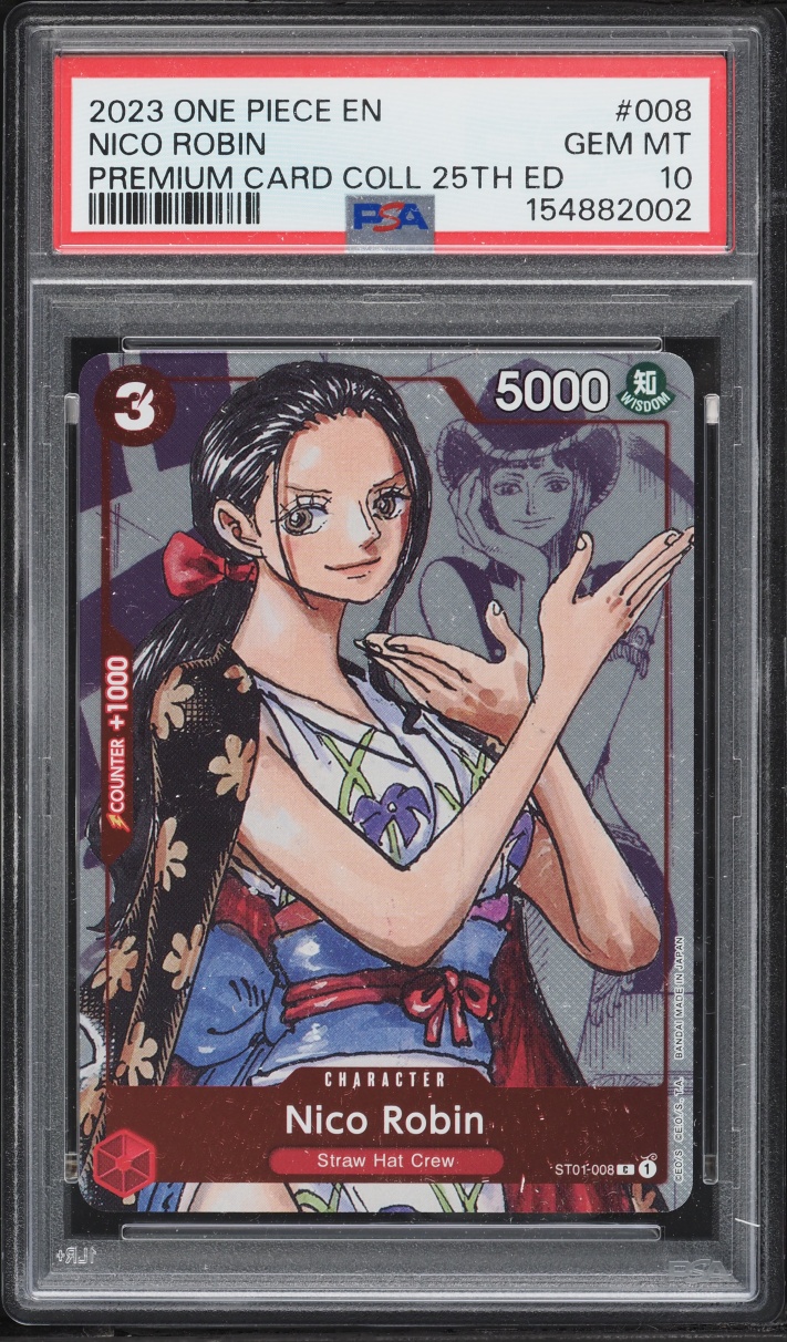 2023 One Piece Premium 25th Anniversary Manga Alt Art Nico Robin #ST01-008 PSA 10 GEM MINT