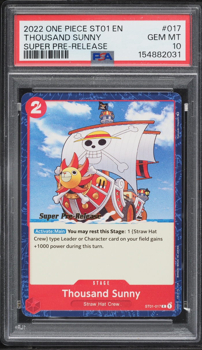 2022 One Piece Starter Deck Straw Hat Crew Super Pre-Release Thousand Sunny #017 PSA 10 GEM