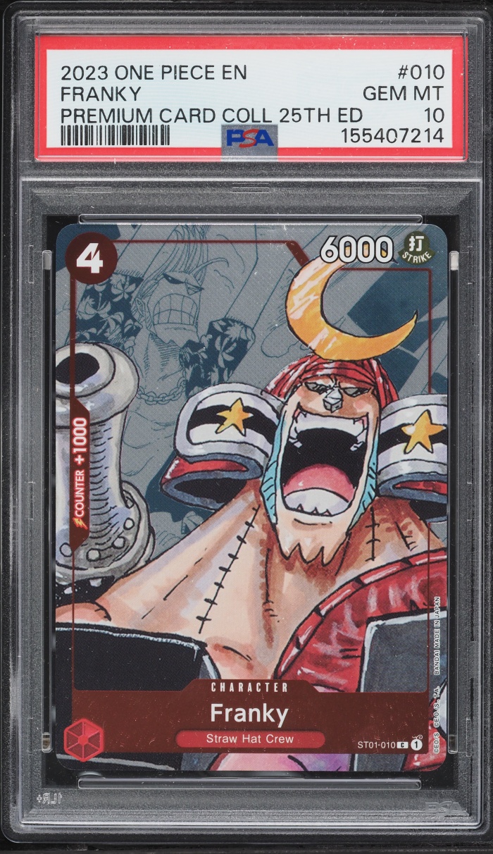 2023 One Piece Premium Collection 25th Anniversary Manga Alt Art Franky #ST01-010 PSA 10 GEM