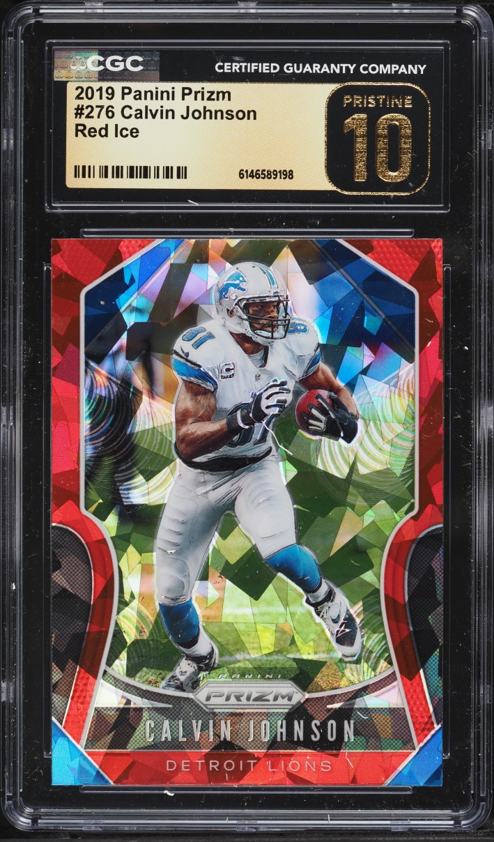2019 Panini Prizm Red Ice Calvin Johnson #276 CGC 10 PRISTINE