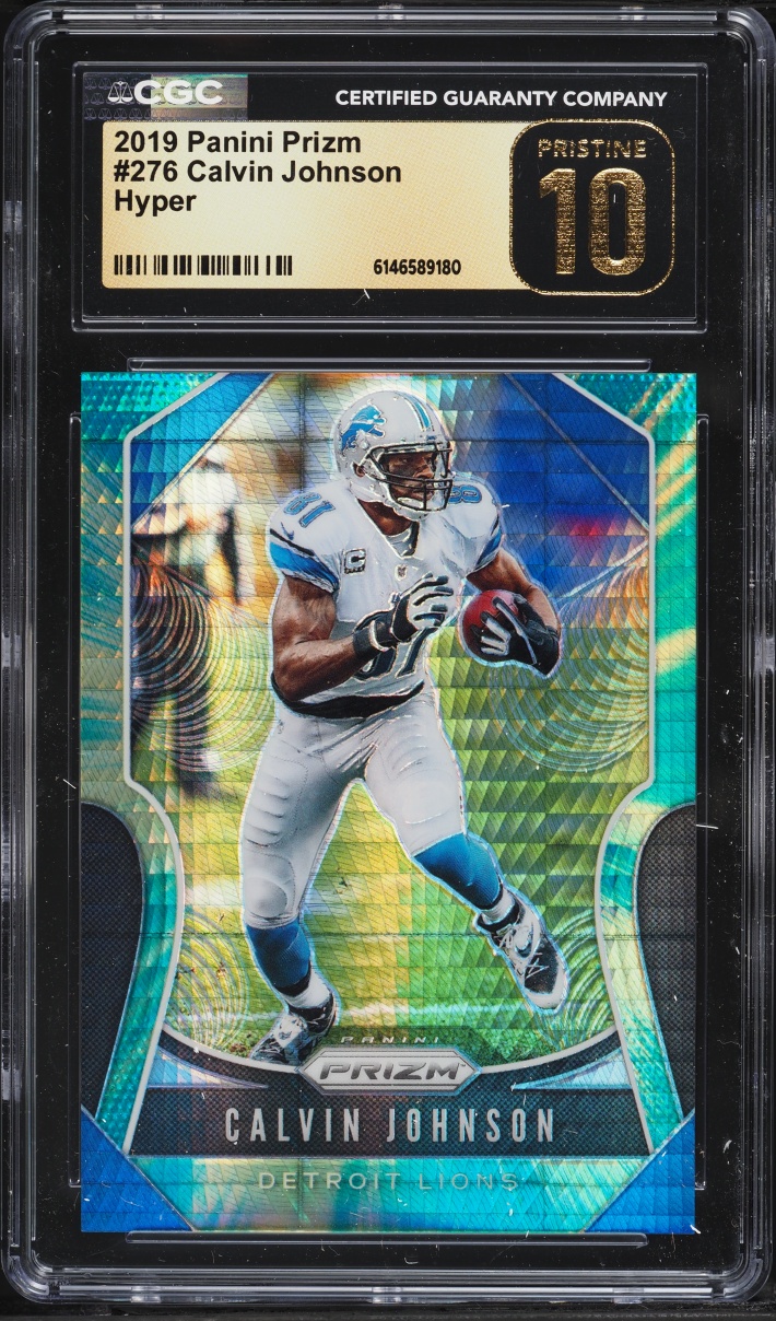 2019 Panini Prizm Hyper Calvin Johnson /175 #276 CGC 10 PRISTINE
