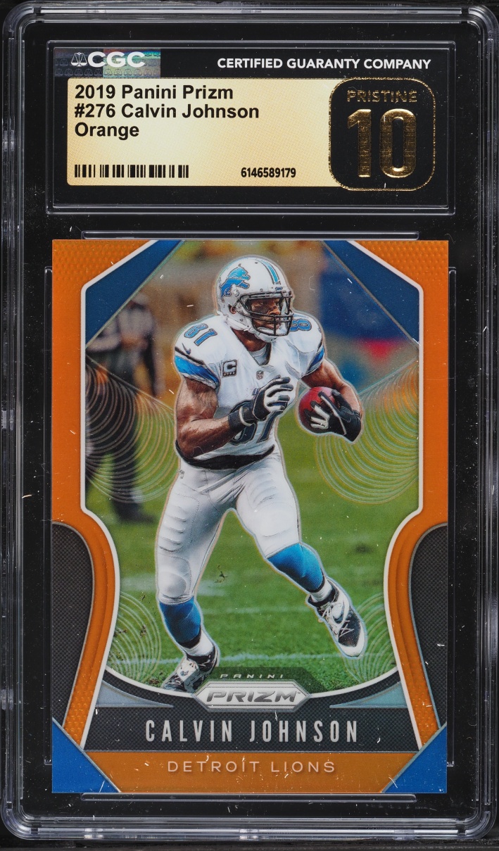 2019 Panini Prizm Orange Calvin Johnson /249 #276 CGC 10 PRISTINE