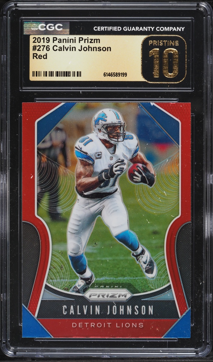 2019 Panini Prizm Red Calvin Johnson #276 CGC 10 PRISTINE