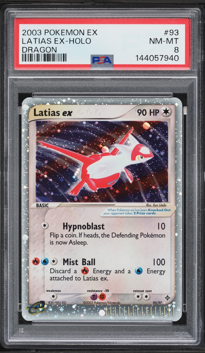 2003 Pokemon EX Dragon Holo Latias Ex #93 PSA 8 NM-MT