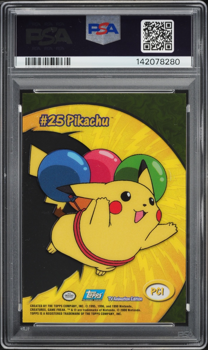 2000 Topps Pokemon TV Animation Clear Card Pikachu #PC1 PSA 10 GEM MINT