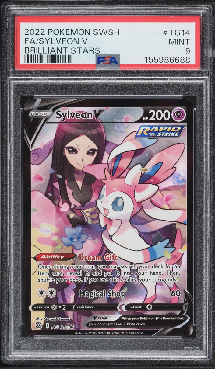 2022 Pokemon Sword & Shield Brilliant Stars CHR Sylveon V #TG14 PSA 9 MINT