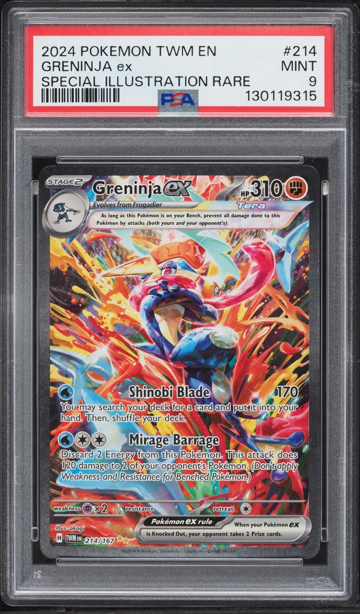 2024 Pokemon Scarlet & Violet Twilight Masquerade SIR Greninja Ex #214 PSA 9 MINT