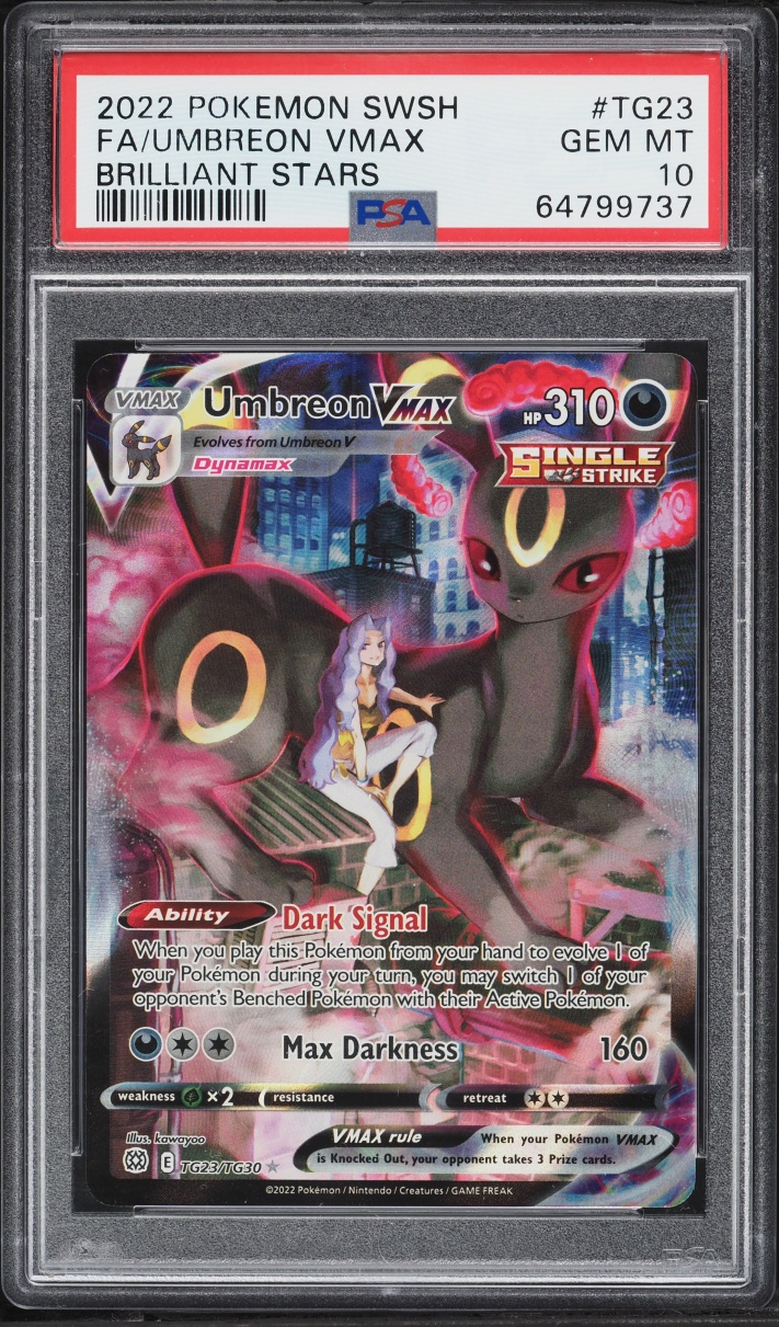 2022 Pokemon Sword & Shield Brilliant Stars CHR Umbreon VMAX #TG23 PSA 10 GEM MINT