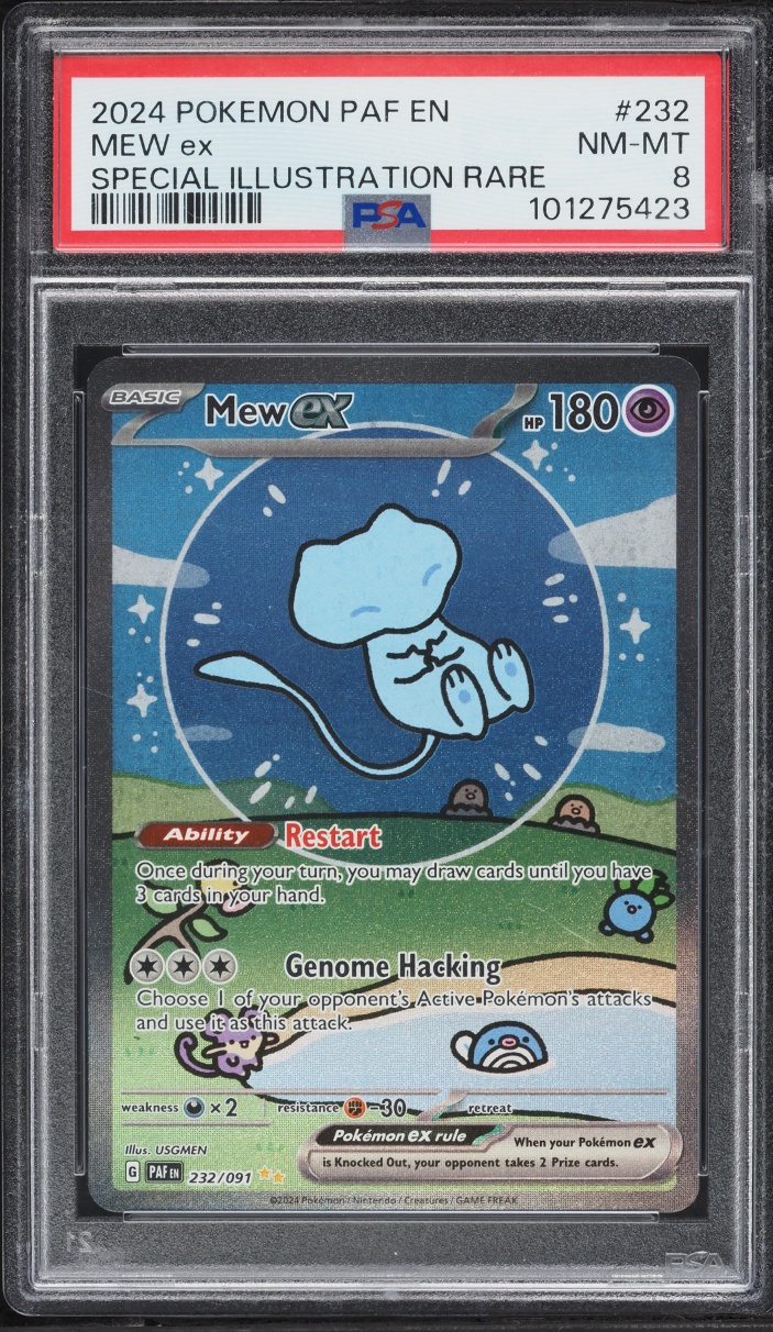 2024 Pokemon Scarlet & Violet Paldean Fates SIR Shiny Mew Ex #232 PSA 8 NM-MT