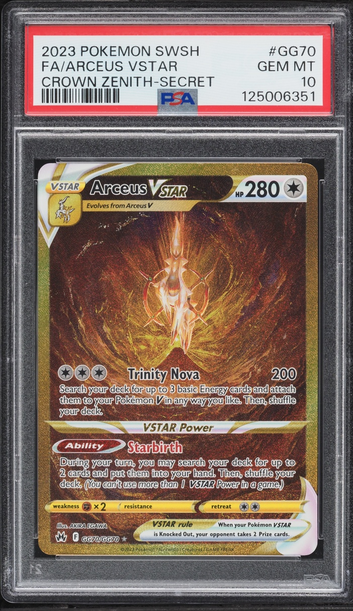 2023 Pokemon Sword & Shield Crown Zenith Gold Rare Arceus VSTAR #GG70 PSA 10 GEM MINT