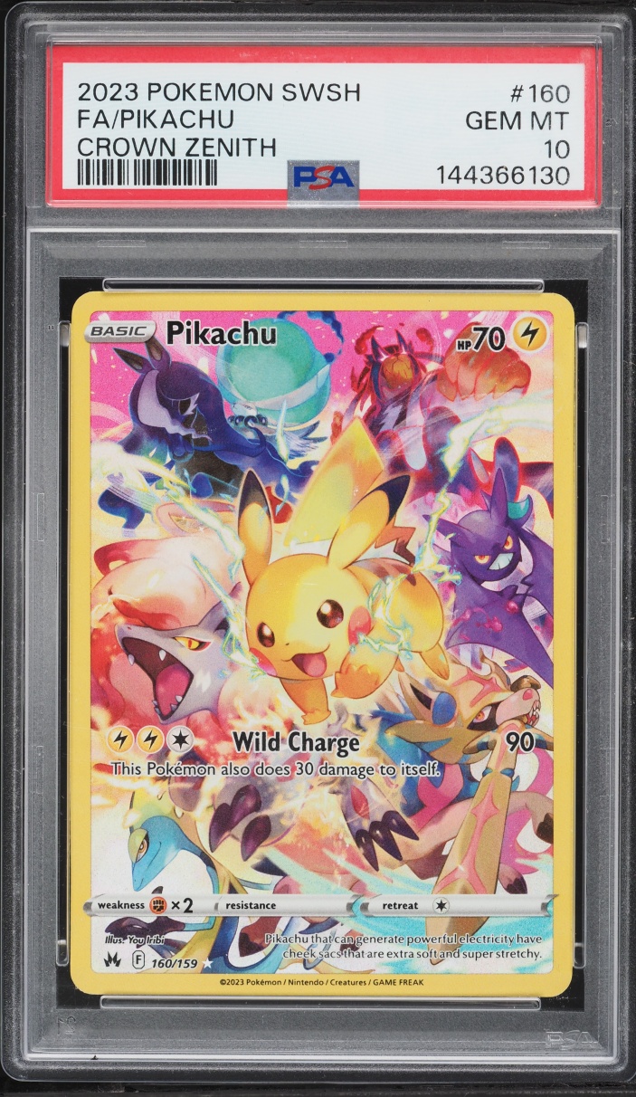 2023 Pokemon Sword & Shield Crown Zenith SEC Pikachu #160 PSA 10 GEM MINT