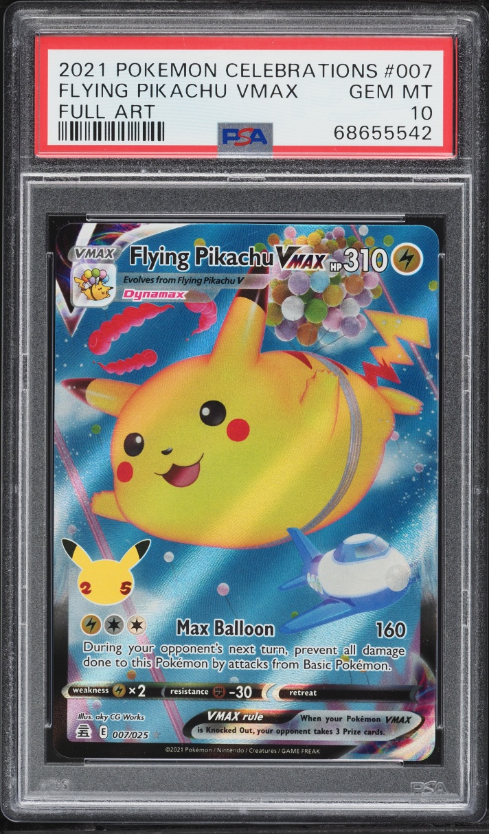 2021 Pokemon Sword & Shield Celebrations Full Art Flying Pikachu VMAX #7 PSA 10 GEM MINT