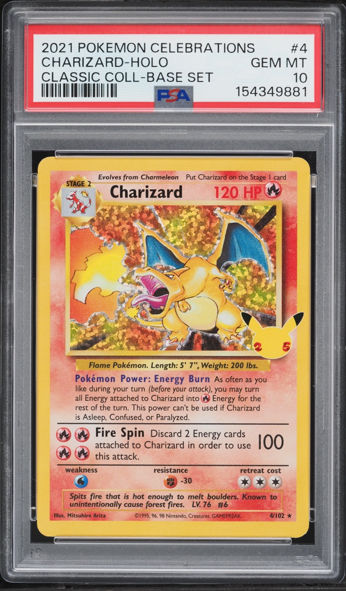 2021 Pokemon Sword & Shield Celebrations Classic Collection Holo Charizard #4 PSA 10 GEM MINT