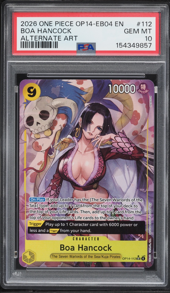 2026 One Piece The Azure Sea's Seven Alt Art Boa Hancock #OP14-112 PSA 10 GEM MINT