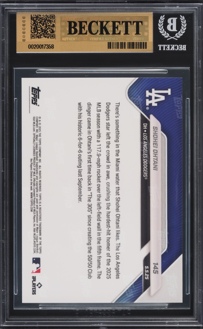 2025 Topps Now Shohei Ohtani #145 BGS 10 PRISTINE