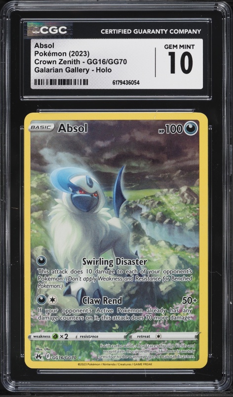 2023 Pokemon Sword & Shield Crown Zenith Galarian Gallery Alt Art Absol #GG16 CGC 10 GEM MINT
