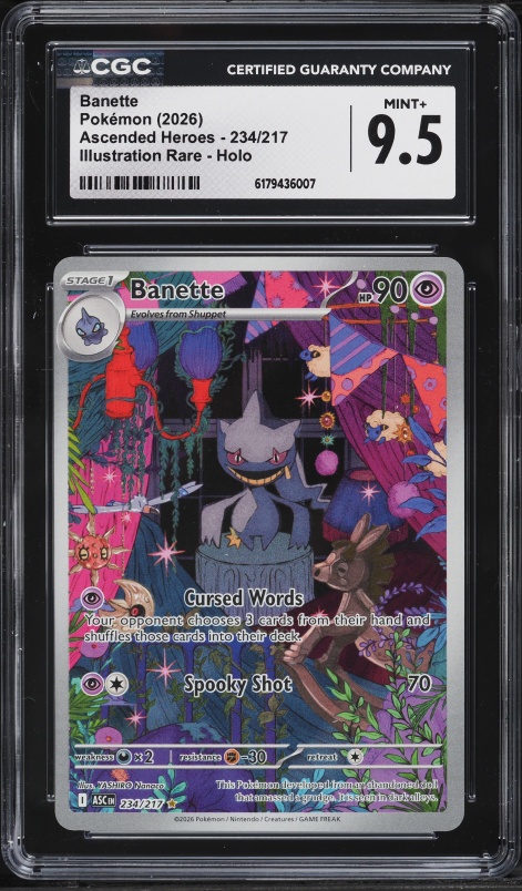 2026 Pokemon Mega Evolution Ascended Heroes IR Banette #234 CGC 9.5 MINT+
