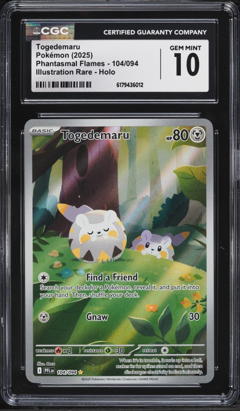 2025 Pokemon Mega Evolution Phantasmal Flames IR Togedemaru #104 CGC 10 GEM MINT