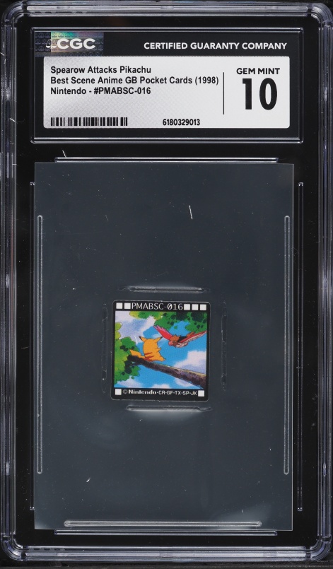 1998 Pokemon Japanese Best Scene Anime GB Pocket Spearow Attacks Pikachu #16 CGC 10 GEM MINT