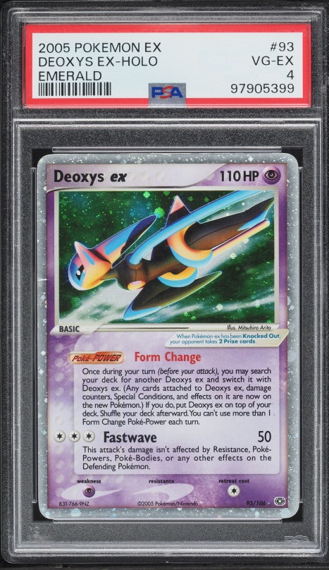 2005 Pokemon EX Emerald Holo Deoxys Ex #93 PSA 4 VGEX